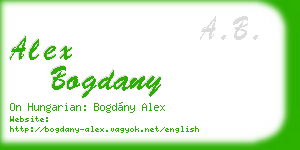alex bogdany business card